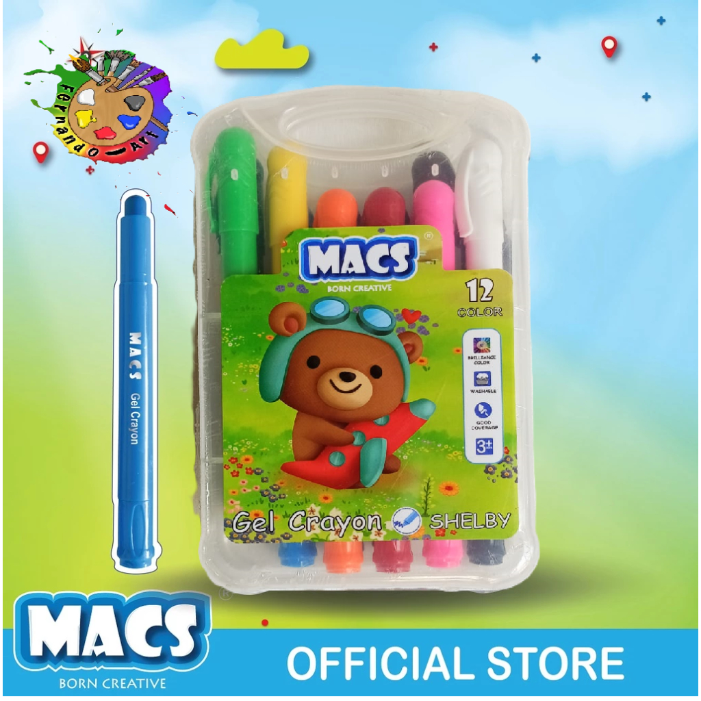 

MACS Gel Crayon 12 Warna Colors