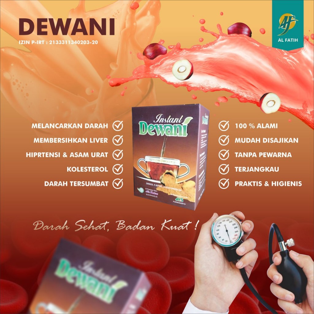 

Wedang Instant Dewani Solusi Hipertensi serta Melancarkan Sirkulasi Darah yg tersumbat