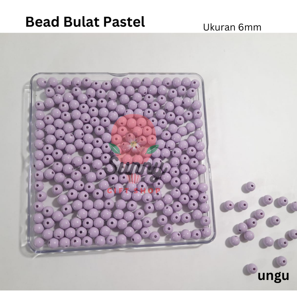 Bead Bulat Pastel 6mm / manik premium / manik import / manik bulat 6mm / manik gatungan hp / manik g