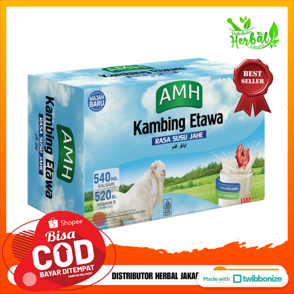 

Susu Kambing Etawa Ettawa Rasa Jahe Merah AMH 1 box isi 10 sachet
