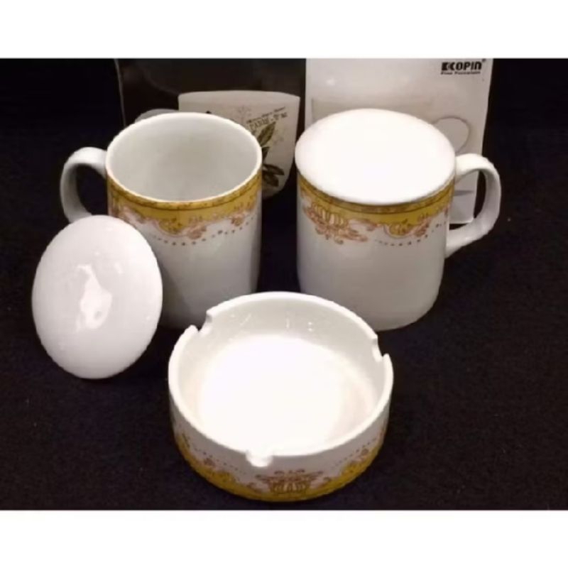 MUG MAMA PAPA + ASBAK MAHKOTA BAHAN KERAMIK