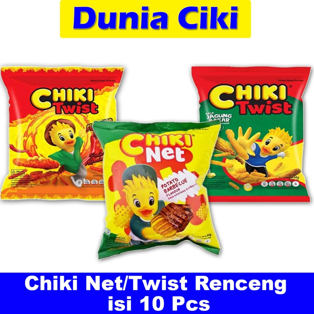 

DUNIA CIKI - Chiki Twist Rasa Pedas 22,5gr / Jagung Bakar 22,5gr / Chiki Net Rasa Barbecue BBQ x 10 Pcs / CHIKI TWIS RENCENG ISI 10 / CIKI RENCENG