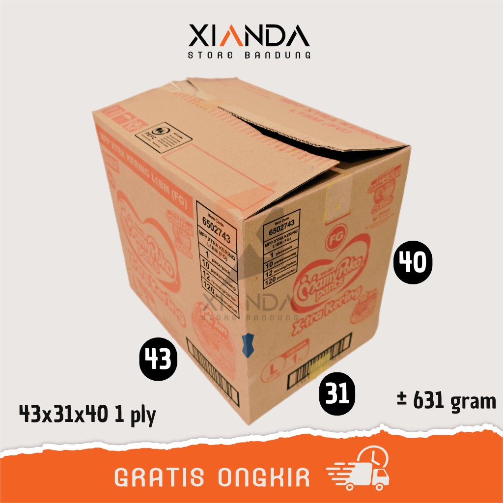 

KARDUS BEKAS 43x31x40 1 LAYER 631 GRAM | PACKING DUS PINDAHAN BOX PACKAGING KEMASAN UKURAN BESAR KECIL LEMBARAN CM CENTIMETER TEBAL TIPIS KILOAN KOTAK POLOS KUAT JUMBO GROSIR SATU DUA PLY DOUBLE LAPIS KARTON KIRIM BARANG MURAH TERJANGKAU