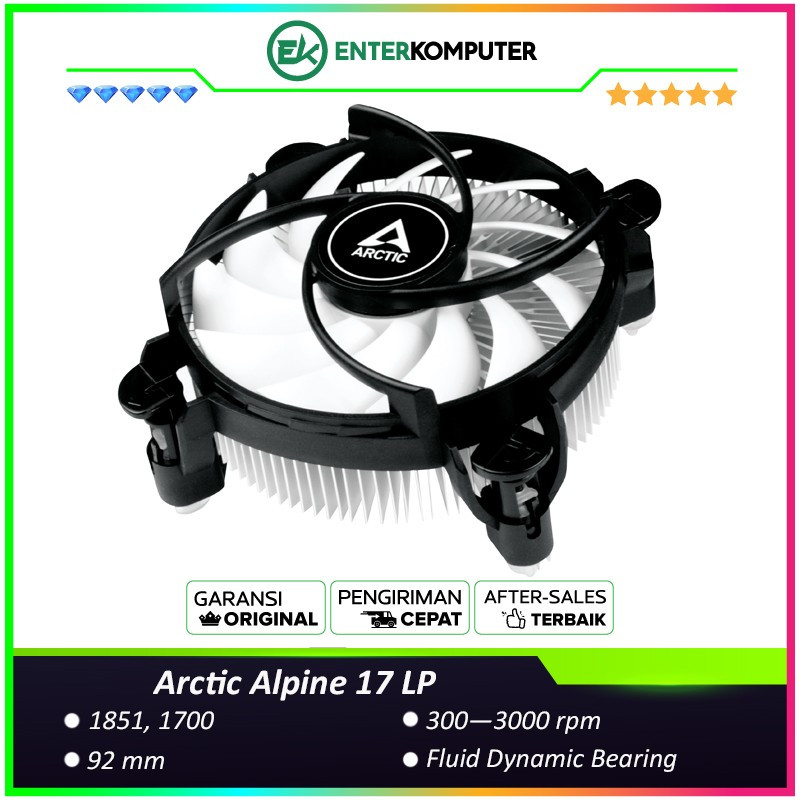 Arctic Alpine 17 LP Low-Profile Intel CPU Cooler for LGA1700/LGA1851