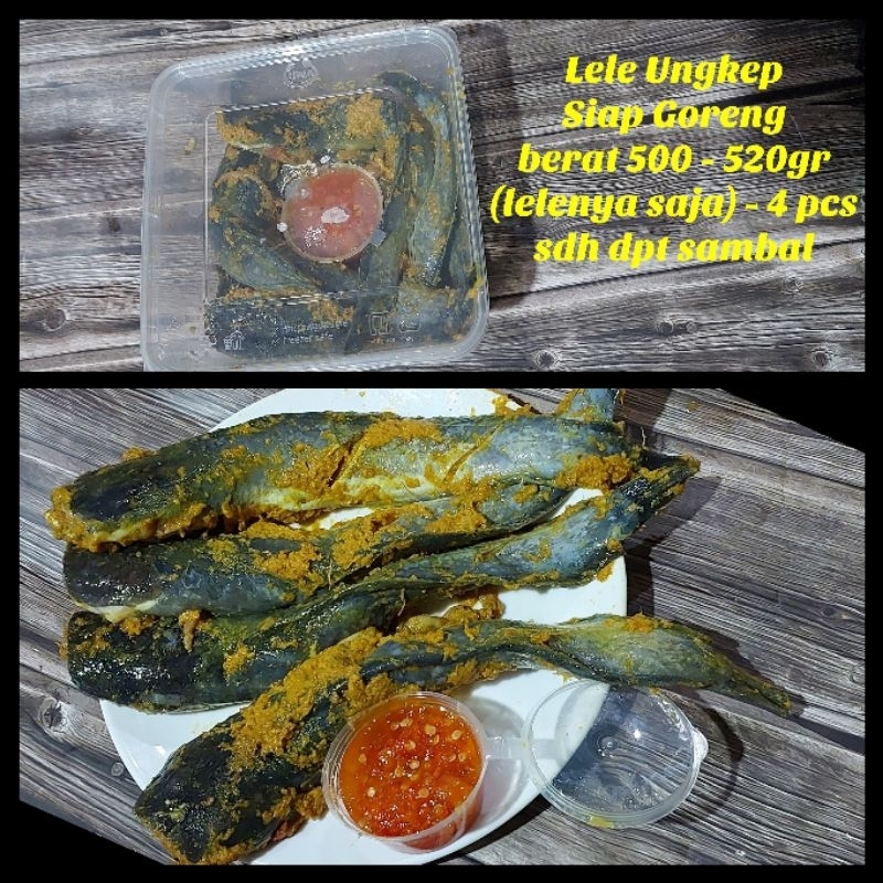 

Lele Ungkep Bumbu Kuning siap goreng 4 pcs + sambal