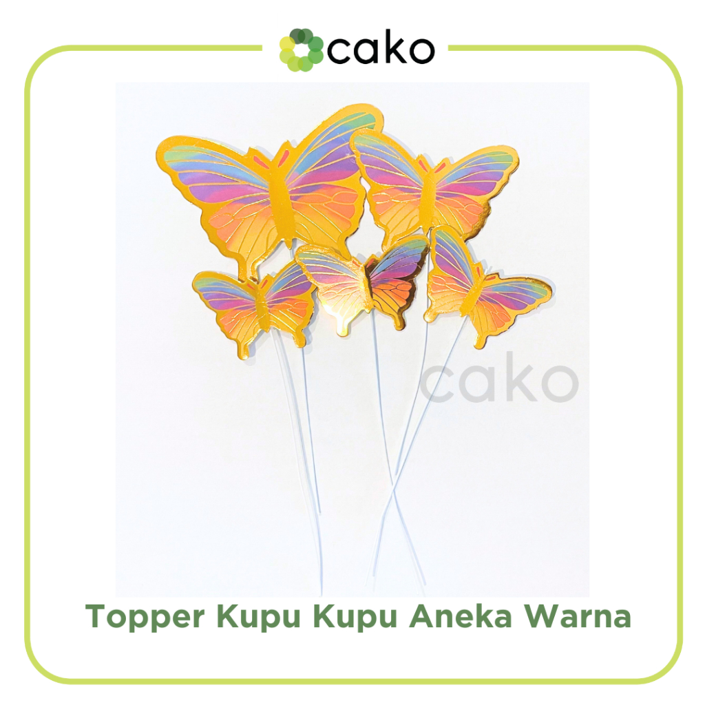 Topper Kue Bentuk Butterfly / Topper Kue Ulang Tahun Kupu - Kupu