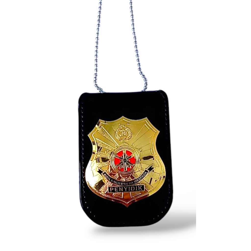

ID Card Name Tag Kulit Dompet KTA Kalung Bola Stainless | Logo PENYIDIK