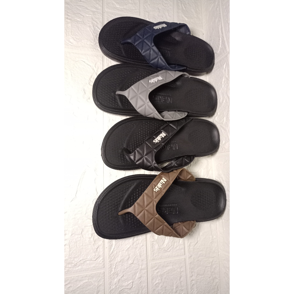 sendal jepit pria karet ringan tahan air awet NAKIN tali tembus bawah