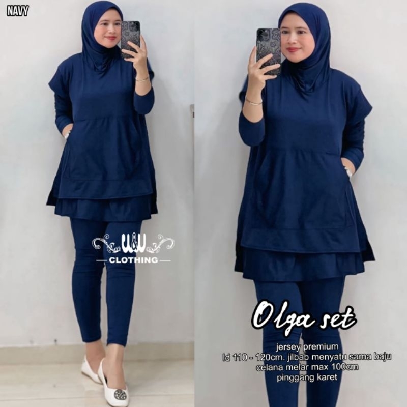 Olga Set || Setelan Pakaian Wanita Dewasa || One Set Jersey Premium || W&W