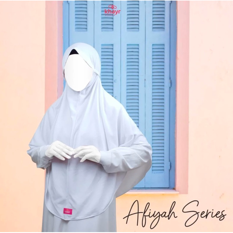 Khayr Moswear - Khimar Bergo Tali - Putih - Khimar hijab bergo putih Khimar Hijab Umroh Haji Hijab I