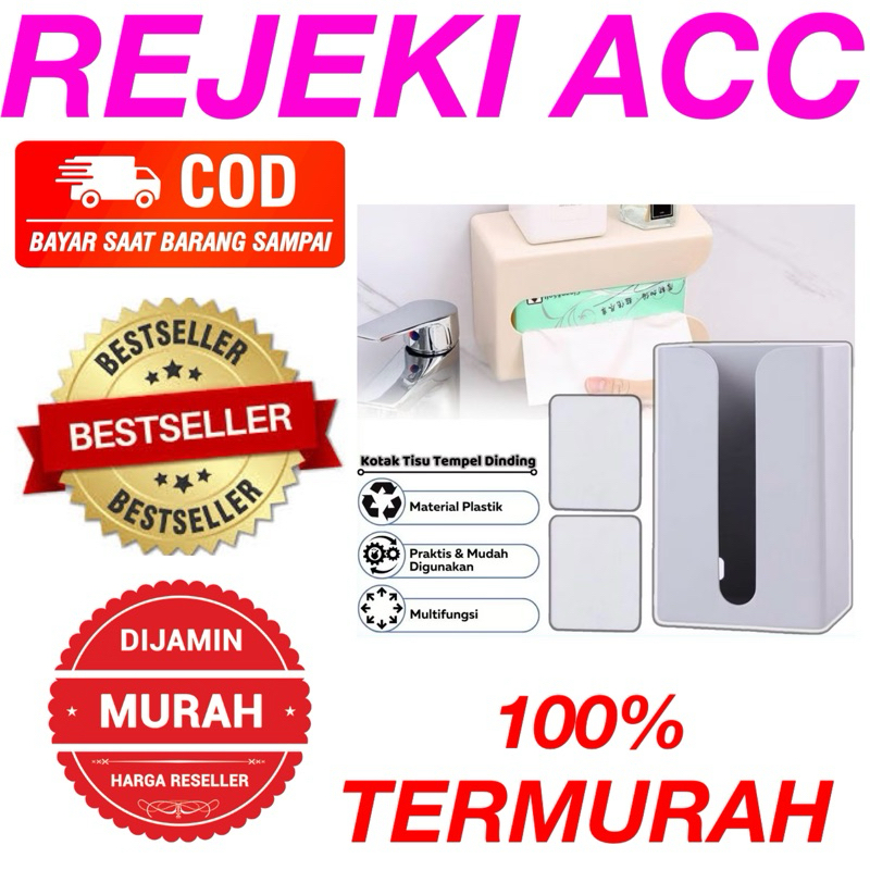 Kotak Tisu Tempel Dinding Minimalis / Tissue Box Wadah Gantungan Kertas Selampe Untuk Ruang Tamu Dap