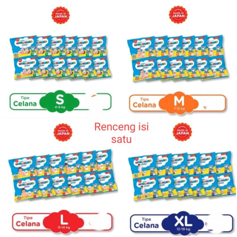 Popok Genki Moko Moko Kemasan Ekonomis Renceng satuan isi 1