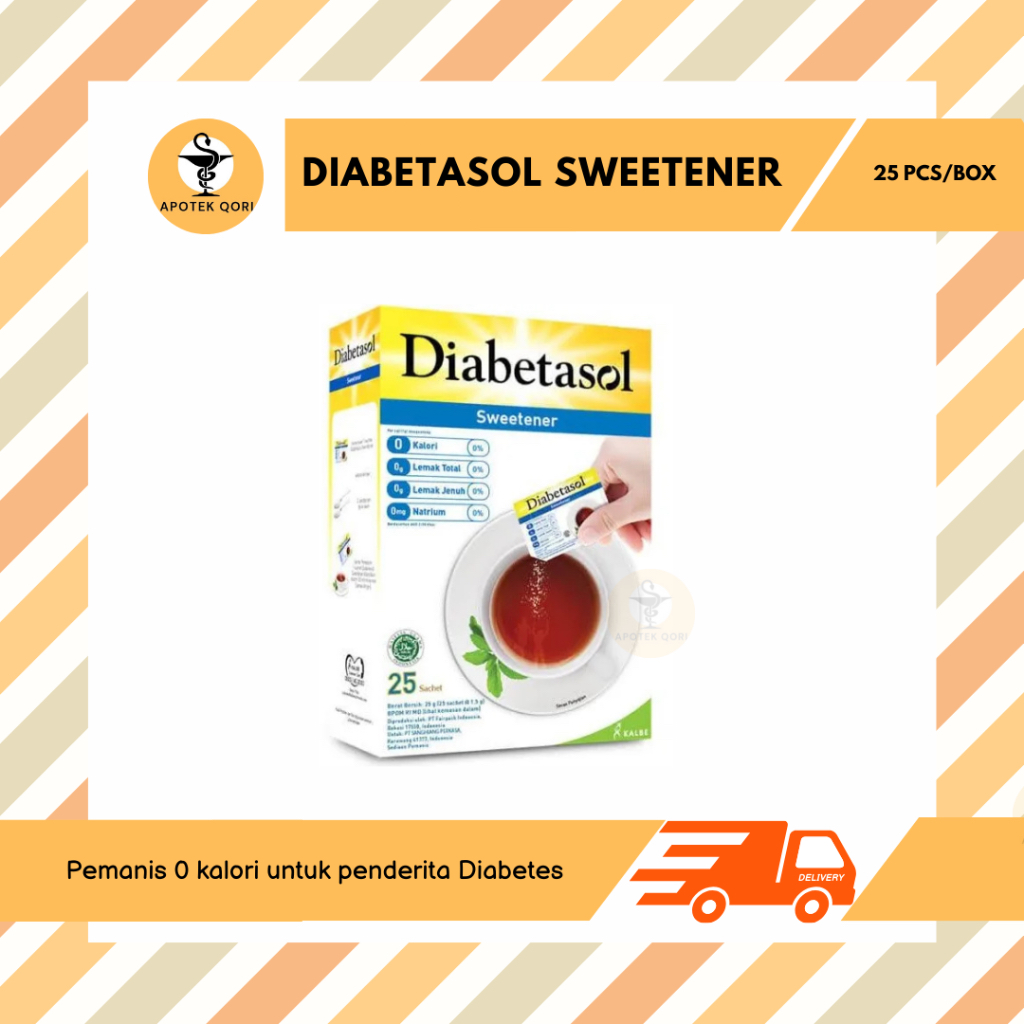 

DIABETASOL SWETEENER ZERO CALORIES BOX 25 SACHET/GULA NOL KALORI UNTUK DIABETES