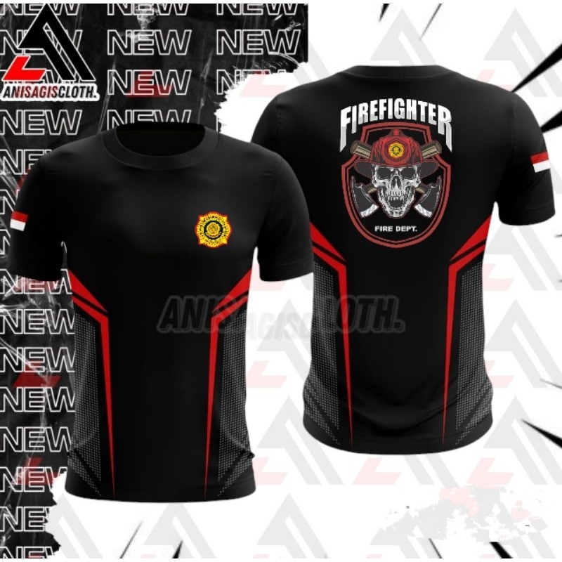 Kaos Fire fighter06 || Kaos Jersey Olahraga Fire fighter06 Bahan DRYFIT new