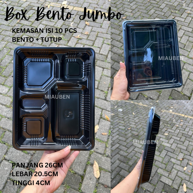 isi 10 box bento JUMBO sekat 5 kotak nasi sekat 5