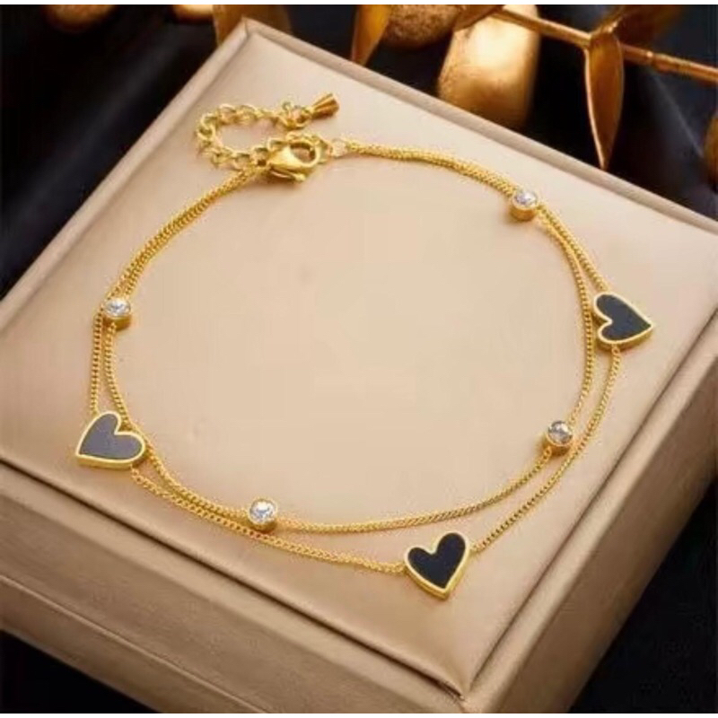 Gelang Anak Perempuan Love Hitam Gelang Model Terbaru Accesories Anak Perempuan Cantik