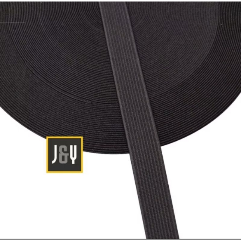 Tali Webbing Elastis 2.0 Cm Tebal Merk Penguin Hitam