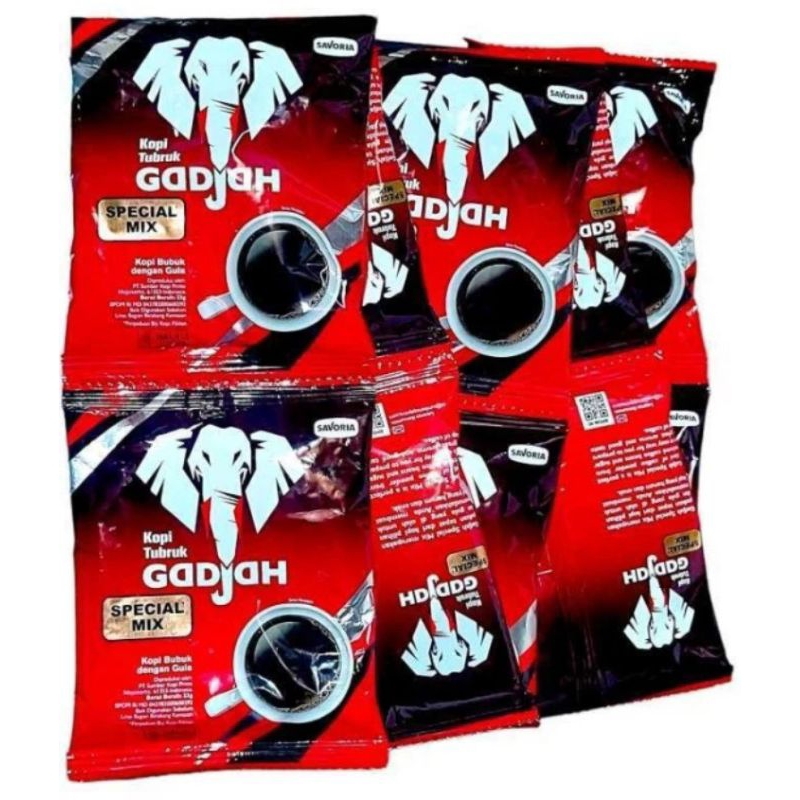 

Kopi tubruk gadjah mix gula isi 10 bks x 23gr.