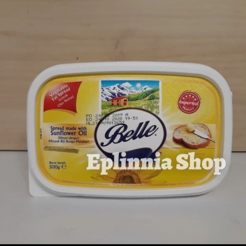 

Belle Margarine Sunflower Oil Vegetable Fat Spread 500 gr - Margarin Butter Mentega