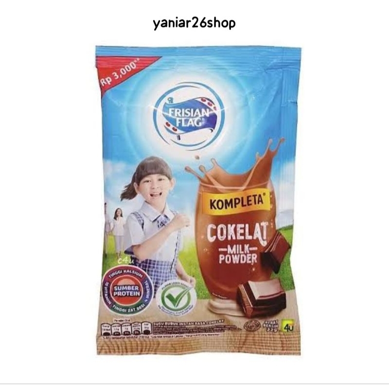 

SUSU BUBUK FRISIAN FLAG KOMPLETA SACHET COKLAT 35GR