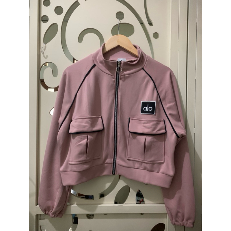 Jaket Crop Katun Kaos Wanita A.L.O