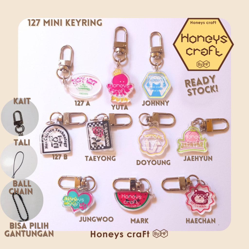 Honeys Craft - Ready Stock Mini Keyring NCT 127 1sisi - Keychain KPOP konser The Momentum bag charm