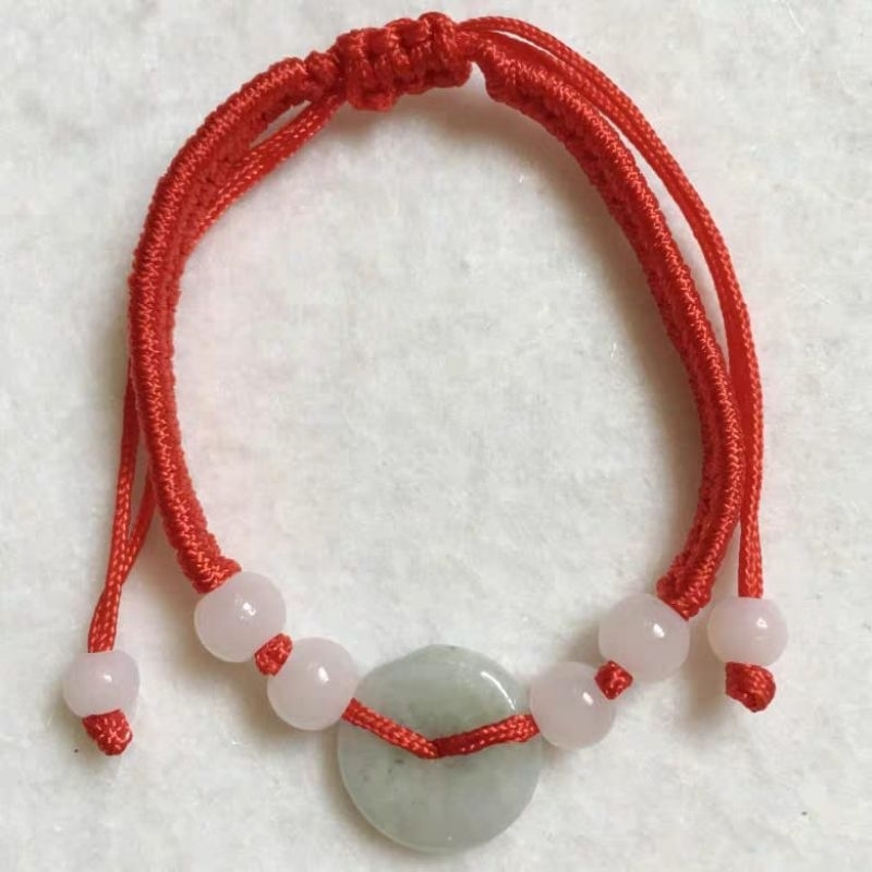 Gelang Giok Keberuntungan / Gelang Feng Shui / Gelang keberuntungan / Gelang merah / Gelang tali mer