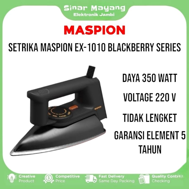 Setrika MASPION EX- 1010/ Setrika Anti Lengket MASPION/ Garansi Resmi MASPION