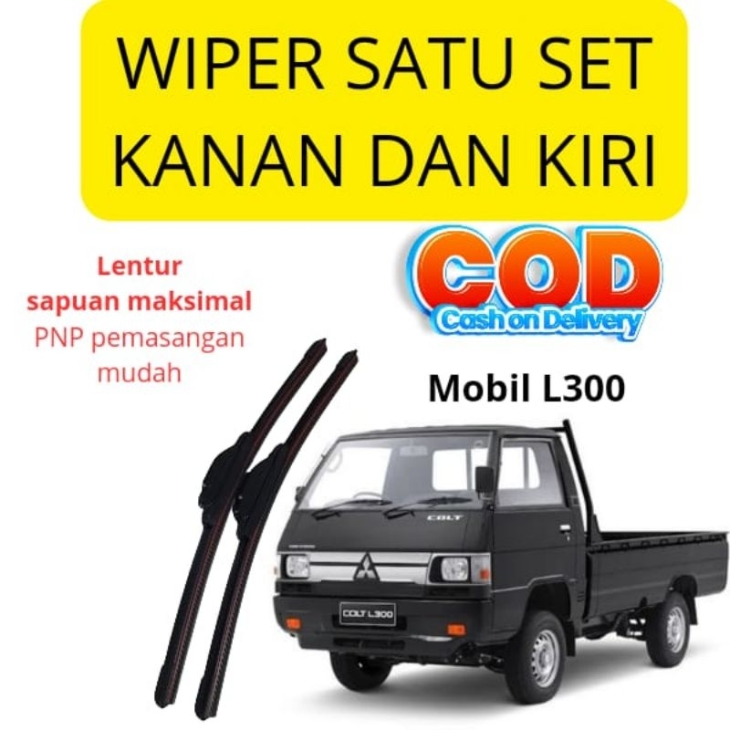 Wiper Mobil Mitsubishi L300 Satu Set Kanan Dan Kiri JunDW