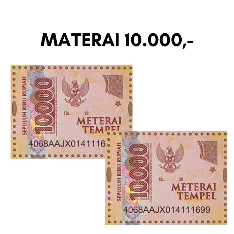 

MATERAI 10.000 SEPULUH RIBU Asli (Keperluan pelengkap Print)