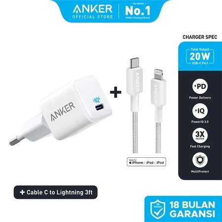 Anker Charger Iphone 10 11 12 13 - 20 Watt Fast Charging