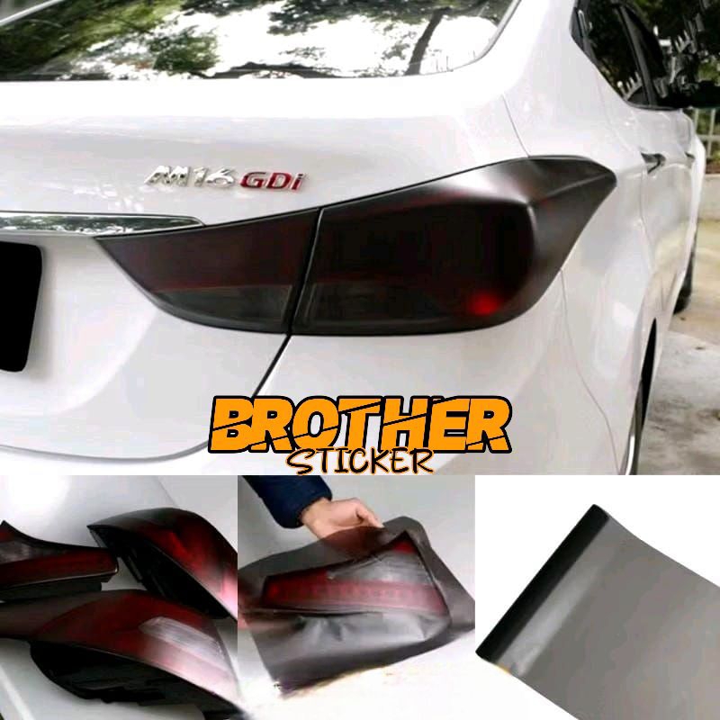 Stiker skotlet lampu hitam transparan doff - HYBRID SMOKE