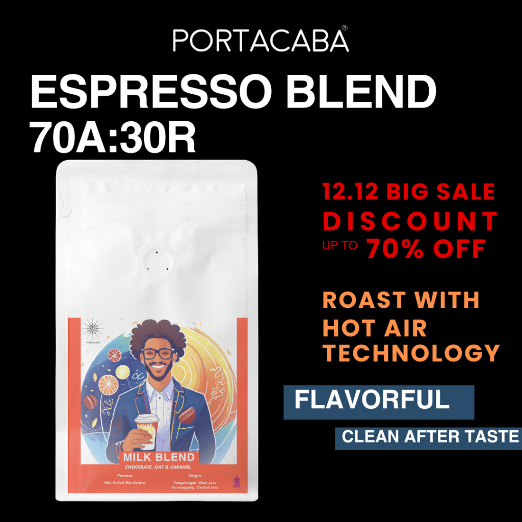

Biji Kopi Arabika Blend Pangalengan Mix Jember Arabika Robusta Portacaba Espresso BLEND 70:30 1 kg