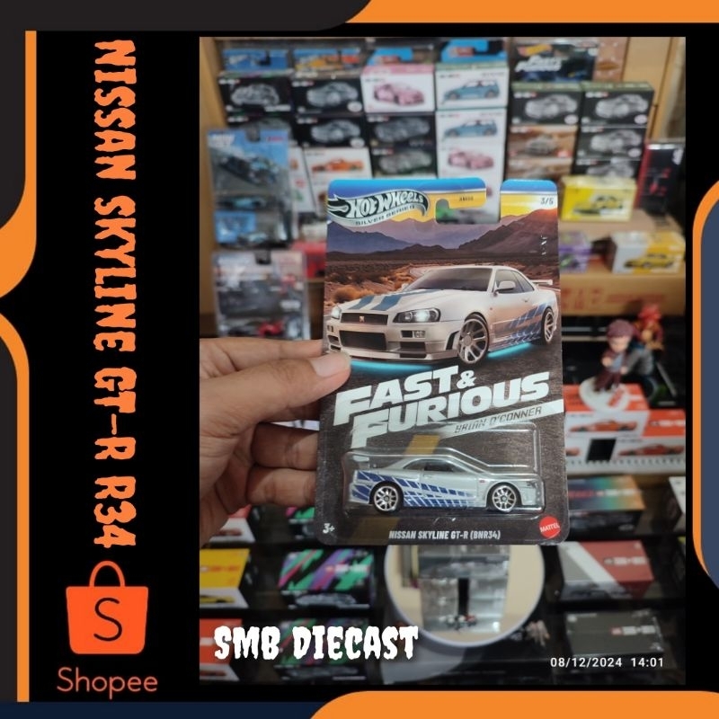 HOT WHEELS NISSAN SKYLINE GT-R BNR34 BRIAN O'CONNER