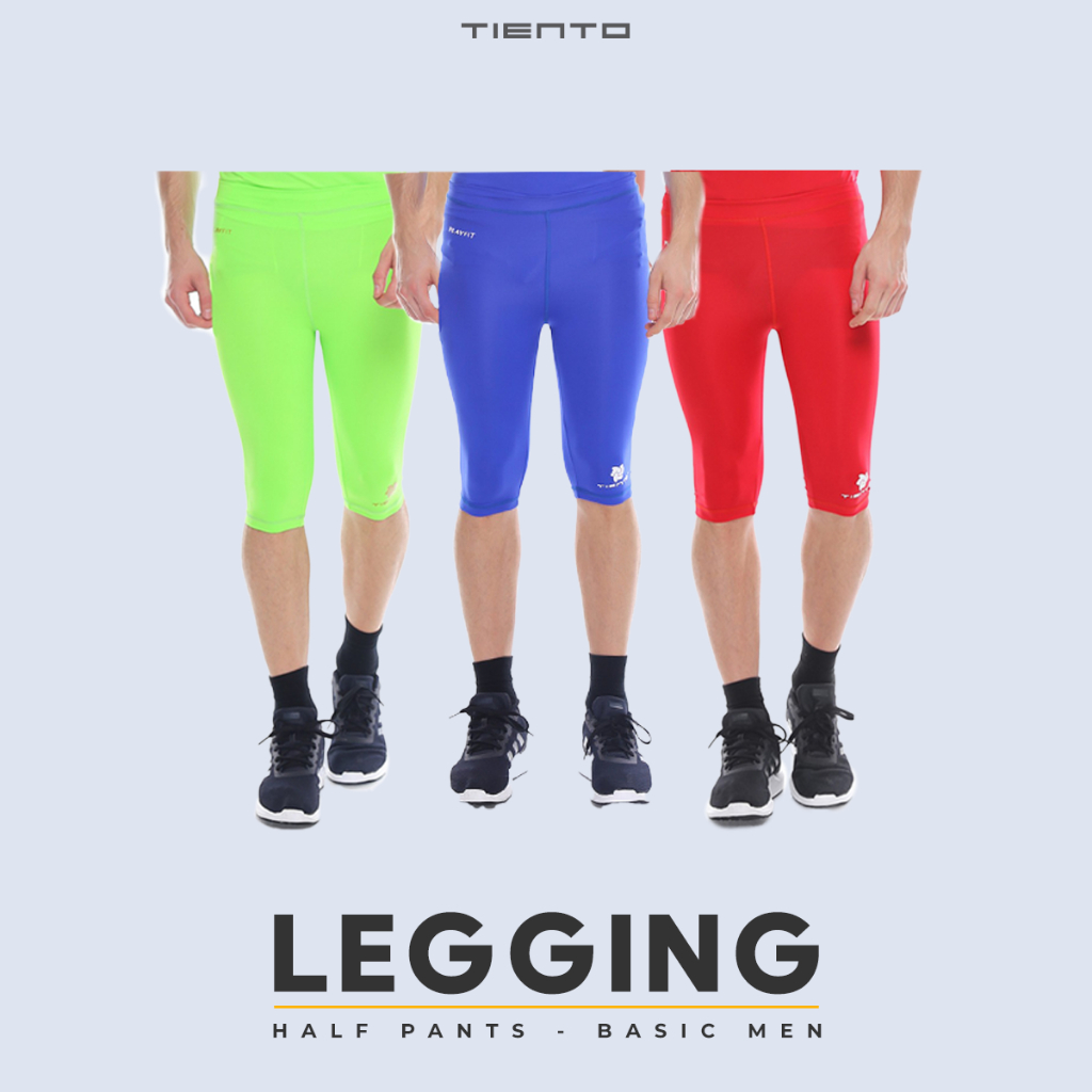 Tiento Baselayer Celana Legging Selutut Half Pants Pria Original