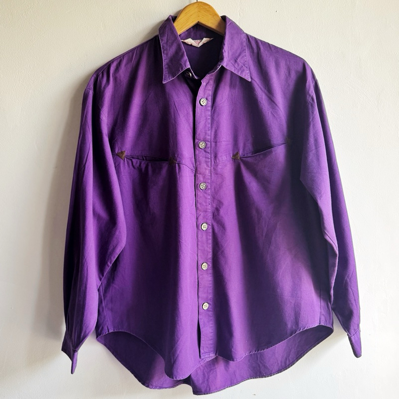 kemeja ungu tua cotton