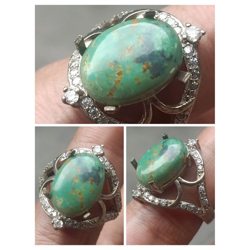 natural pirus Persia hijau urat emas