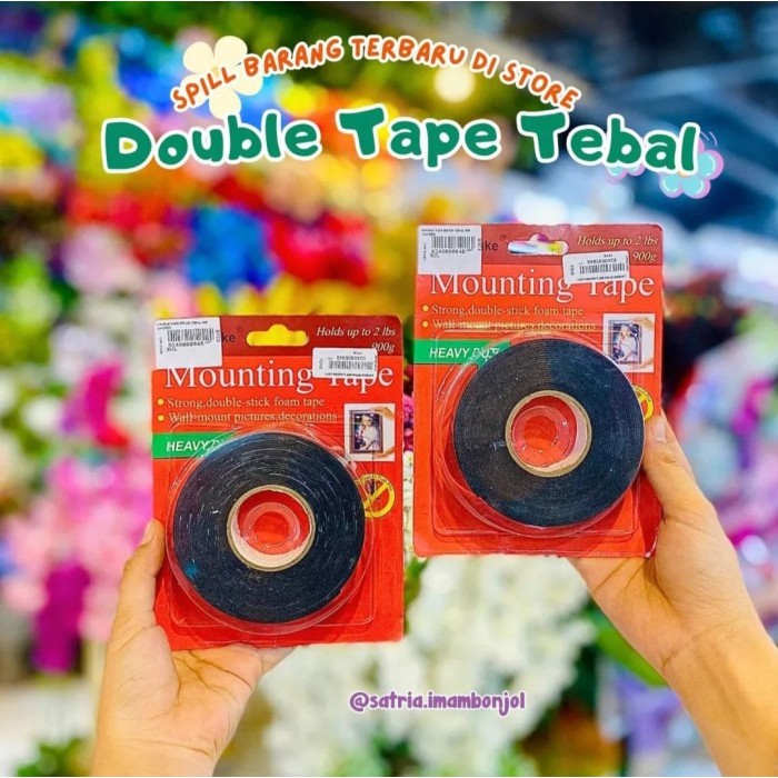 

DOUBLE TAPE HIJAU TUA TEBAL IMP 2.4CMX5M / DOUBLE TAPE TEBAL HIJAU TUA / DOUBLE TAPE MULTIFUNGSI - PEREKAT