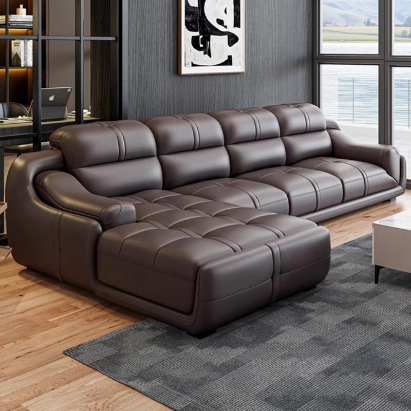 SOFA SUPER MEWAH L SUDUT FULL KULIT / SOFA L MINIMALIS / SOFA TAMU SOFA MINIMALIS