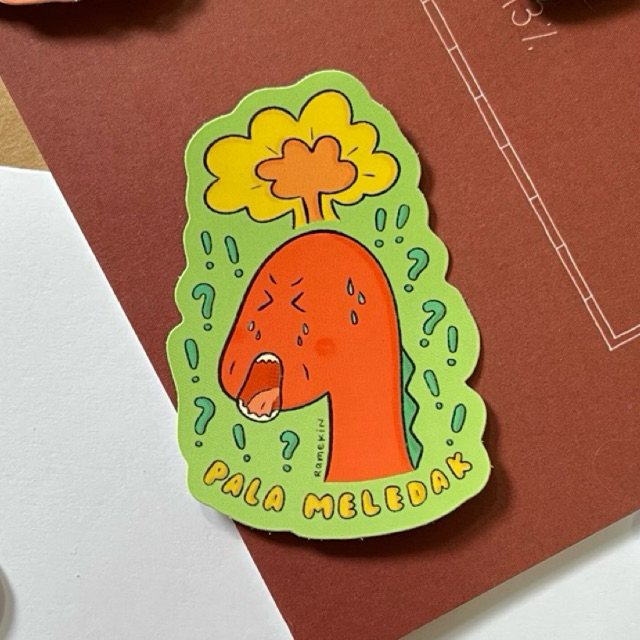 

Dino Pala Meledak | Die Cut Sticker | Ramekin Studio