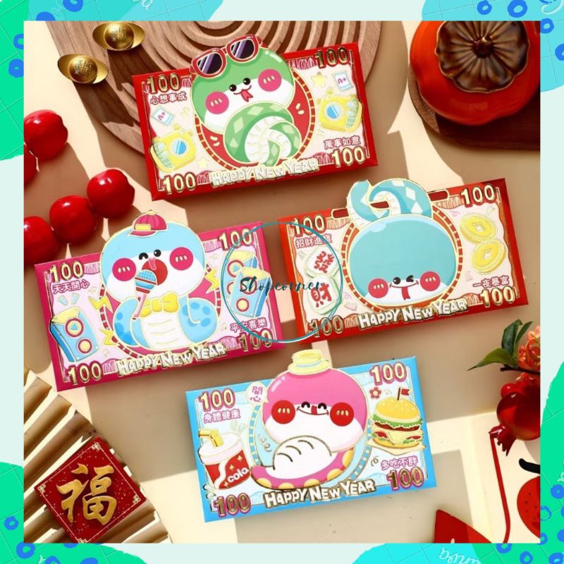 

Angpao Amplop 3D Ular / Snake Tahun Baru Imlek 2025 (1 set isi 4pc)