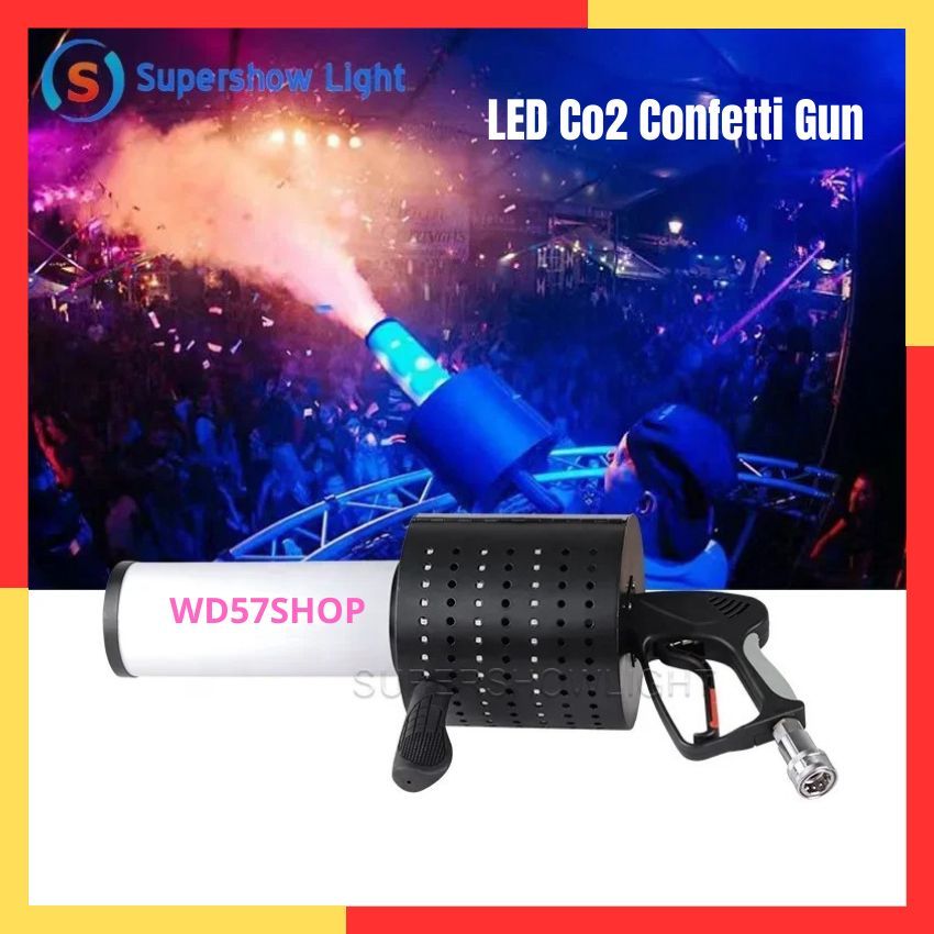 Mesin Asap Gas CO2 Paper Gun Super Show Light Lampu LED Stage Effect DJ Disco Party Bar Nightclub