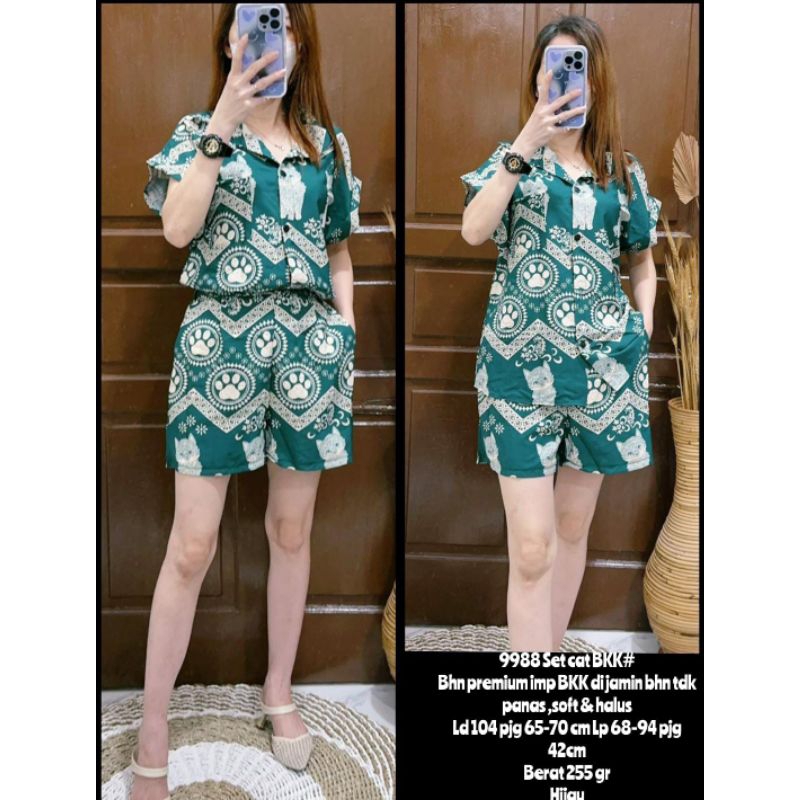 9988 Setelan Celana Bangkok Batik Wanita/Set Celana Batik Bangkok Wanita/Set Cat Bangkok Batik Wanit