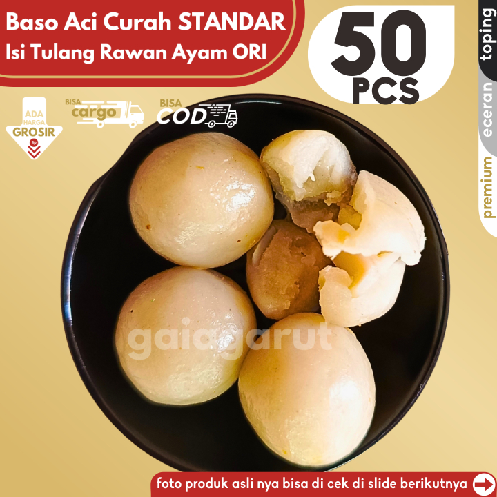 

Baso Aci CILOK STANDAR 50pcs pentol isi TULANG RANGU/Rawan Ayam ORIGINAL by GG