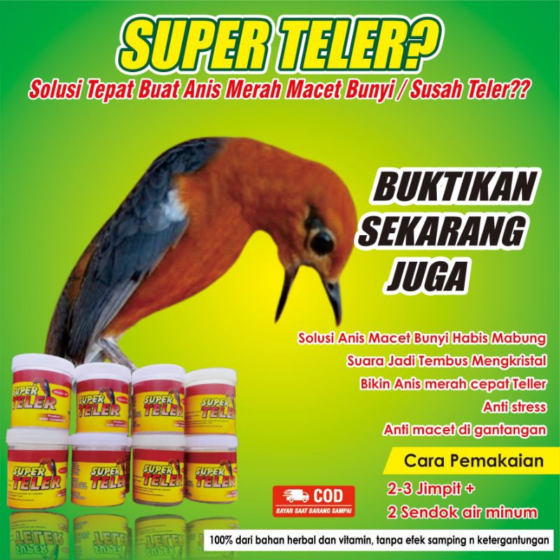 super teler penggacor Anis merah instan gacor seketika / vitamin anis merah gacor juara / penggacor 
