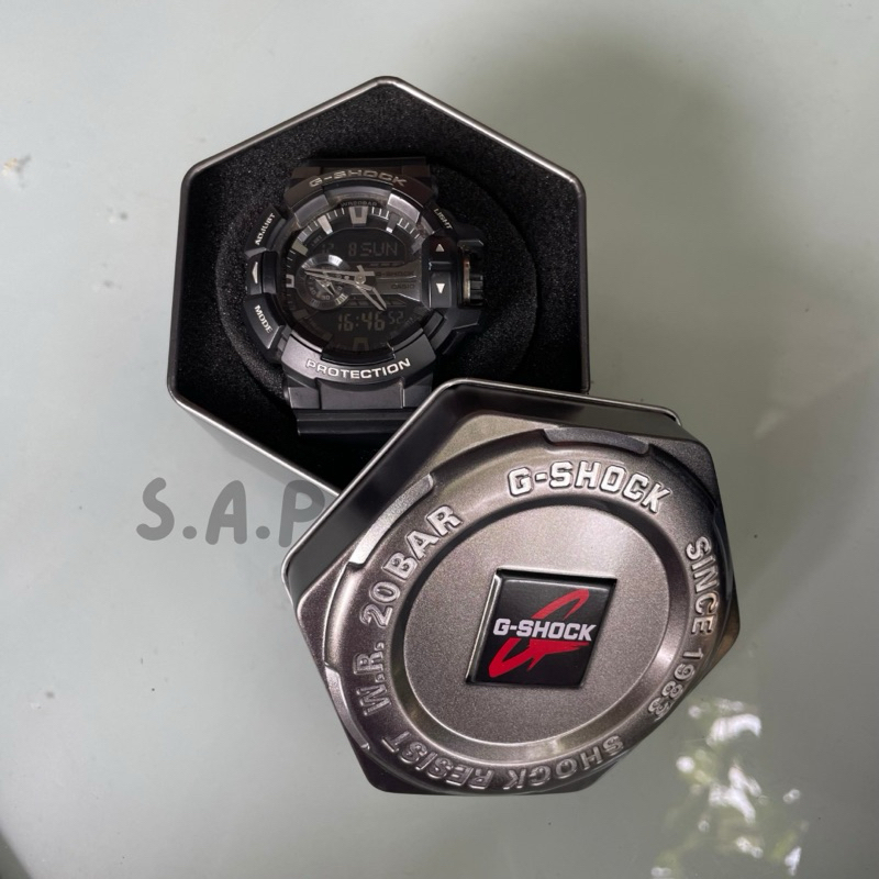 Jam Tangan Pria Casio G-Shock GA-400GB-1A ANALOG-DIGITAL warna hitam dan perak