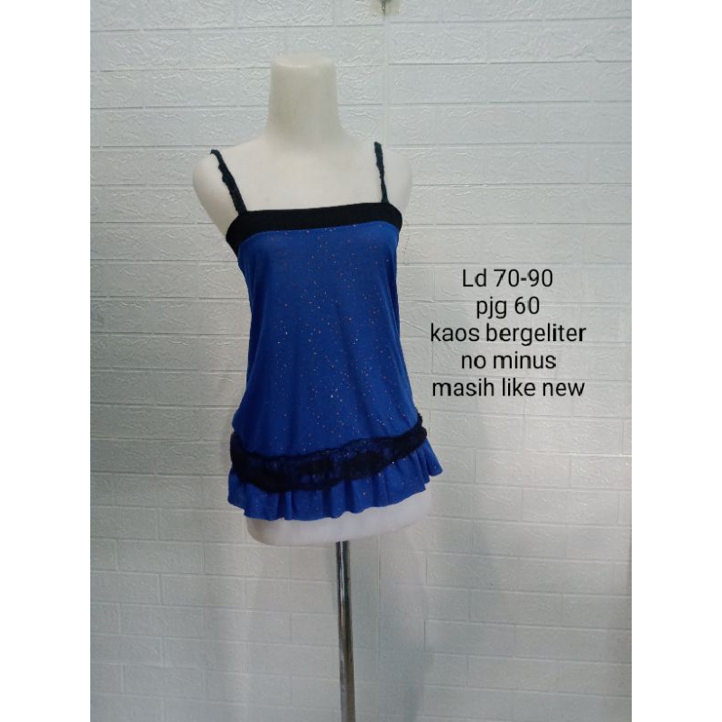 tank top Glitter/ tanktop pesta/ tanktop second