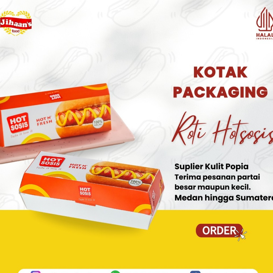 

Kotak/Packaging Roti Hotsosis Isi 10 Pcs - Jihaan's Food Medan
