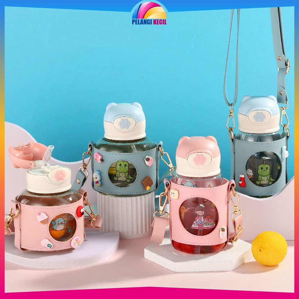 Tumbler Minum Anak Motif Karakter 650ML dengan Sedotan dan Tali Panjang / Botol Minum Balita Anak Se