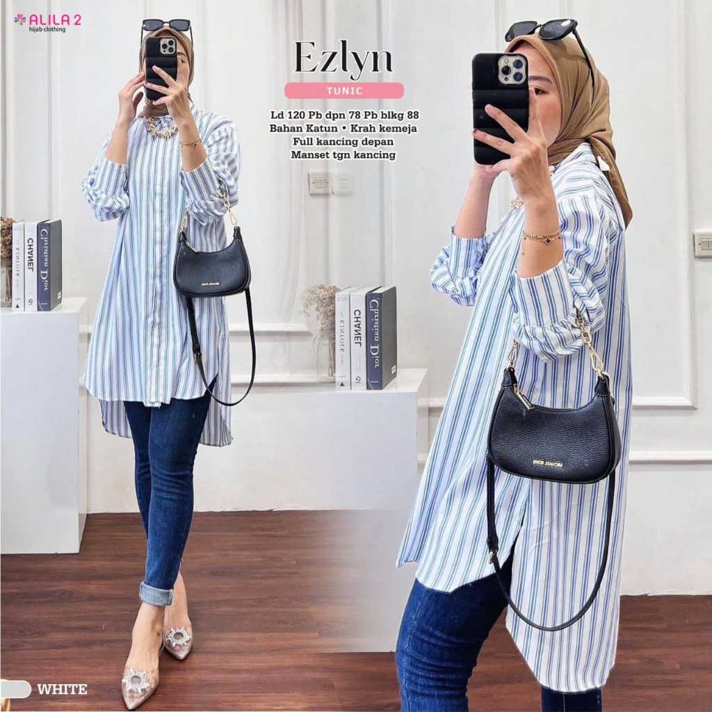 ATASAN TUNIK WANITA DEWASA MOTIF SALUR GARIS || EZLYN TUNIK ATASAN WANITA BUSUI ORI ALILA || ATASAN 